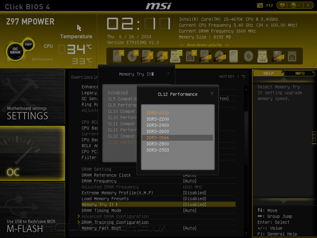 UEFI Setup MSI Z97 MPOWER