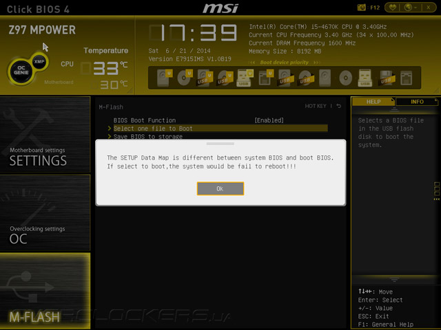 UEFI Setup MSI Z97 MPOWER