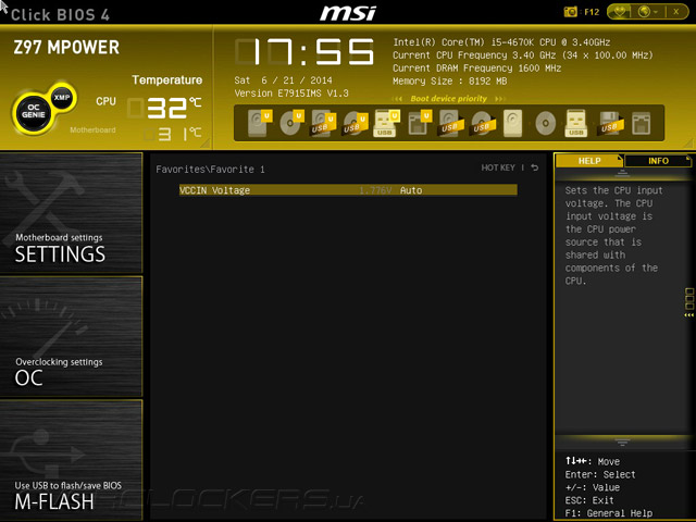 UEFI Setup MSI Z97 MPOWER