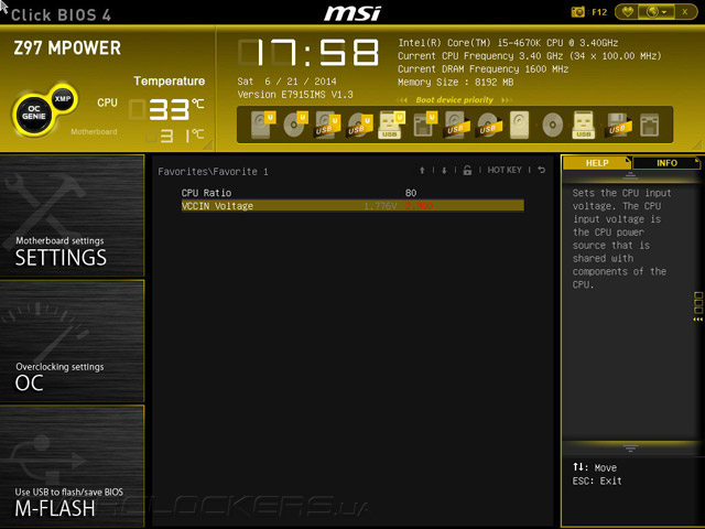 UEFI Setup MSI Z97 MPOWER