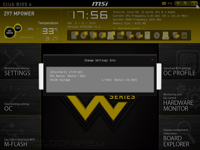 UEFI Setup MSI Z97 MPOWER