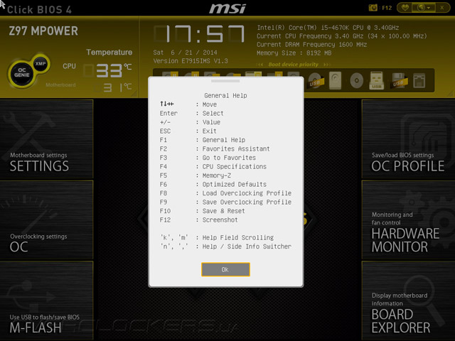 UEFI Setup MSI Z97 MPOWER