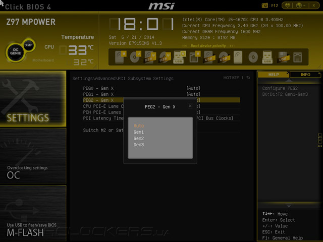 UEFI Setup MSI Z97 MPOWER