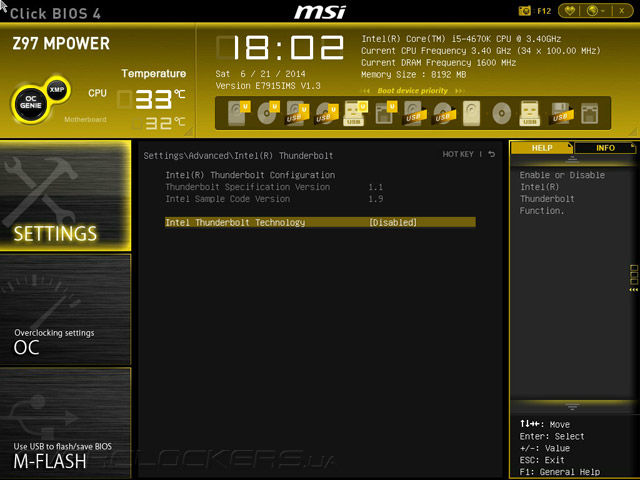 UEFI Setup MSI Z97 MPOWER