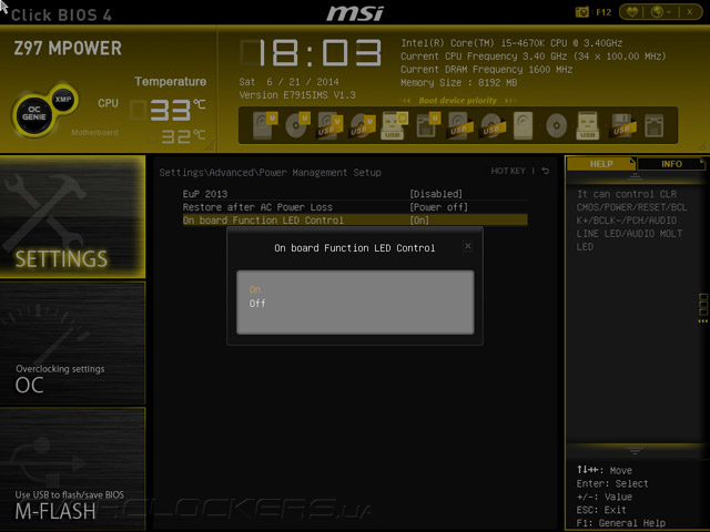 UEFI Setup MSI Z97 MPOWER