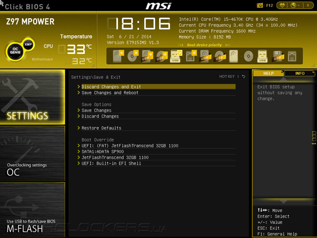 UEFI Setup MSI Z97 MPOWER