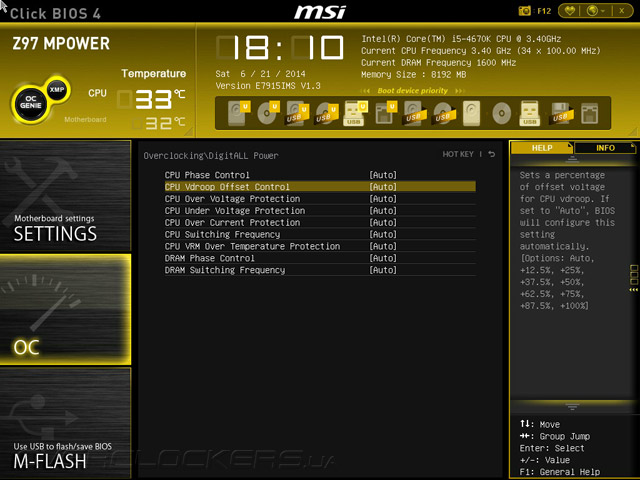 UEFI Setup MSI Z97 MPOWER