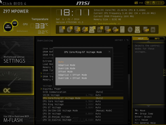 UEFI Setup MSI Z97 MPOWER