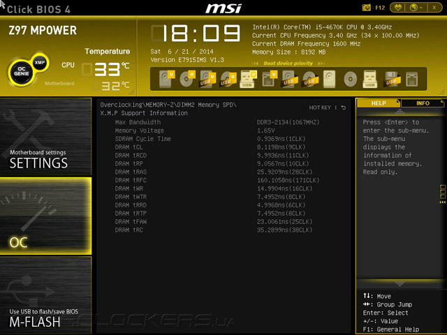 UEFI Setup MSI Z97 MPOWER