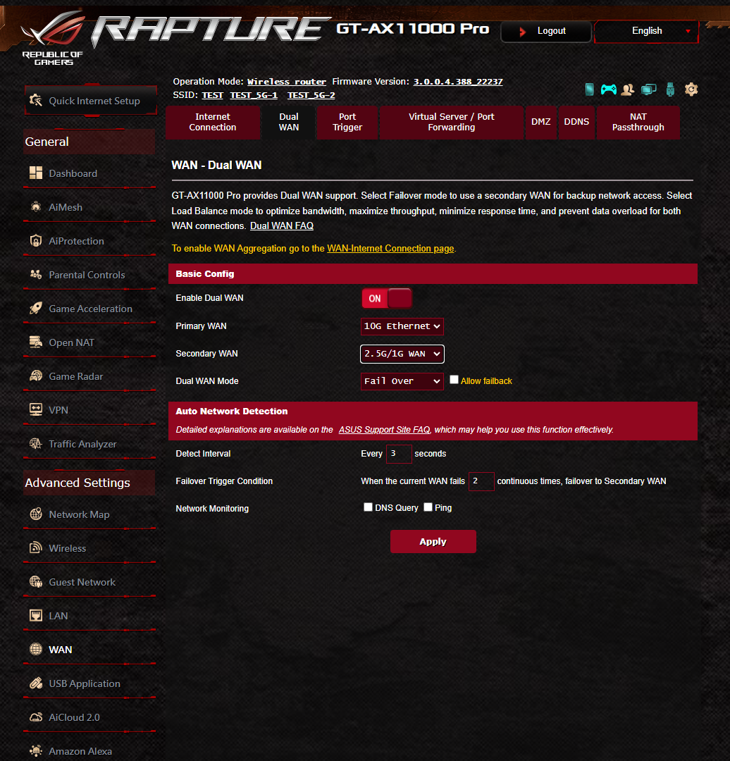 ASUS ROG Rapture GT-AX11000 Pro