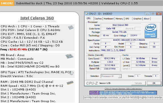 CPU-Z 8242,45 МГц