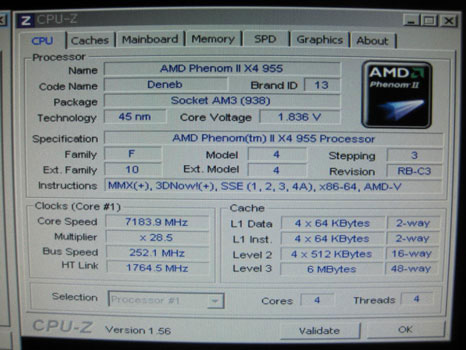 Phenom II X4 955 BE 7183,9 МГц