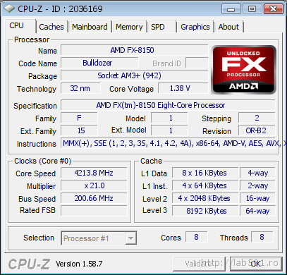 AMD FX-8150 CPU-Z