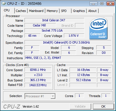 Разгон Celeron 347