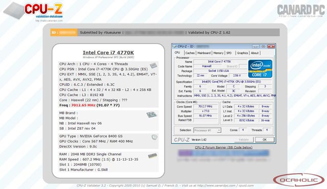 Core i7-4770K разогнан до 7 ГГц