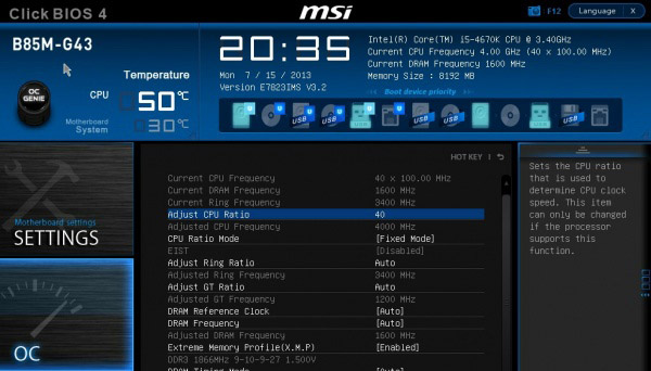 Intel Core i5-4670K разогнан на плате MSI B85-G43 до 6,1 ГГц