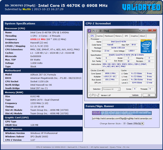 MaJ0r - рекорд по разгону процессора Intel Core i5-4670K