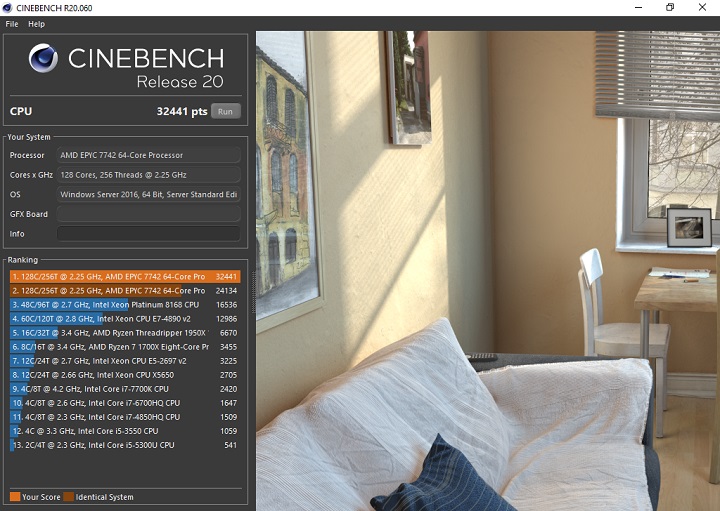 AMD EPYC Cinebench