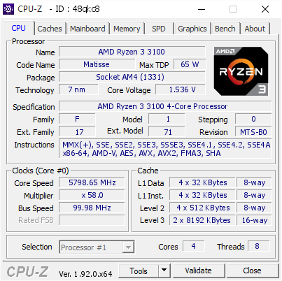 Разгон AMD Ryzen 3 3100