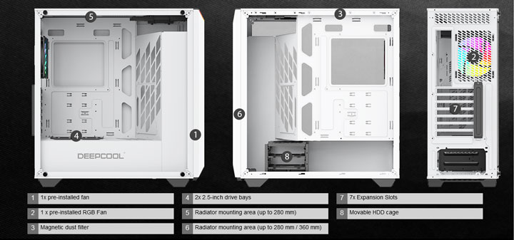 Корпус Deepcool Earlkase RGB White Edition