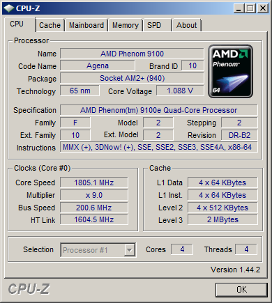 Phenom X4 9100e