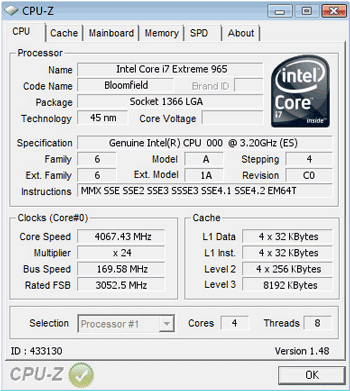 Разгон Core i7 XE 965 на MSI Eclipse