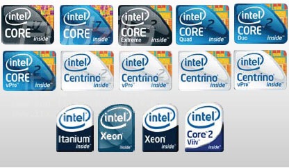 Новые логотипы Intel