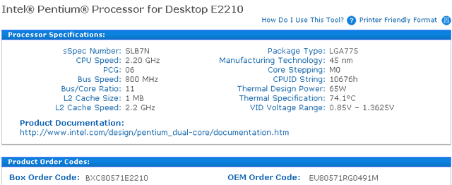 Intel Pentium E2210