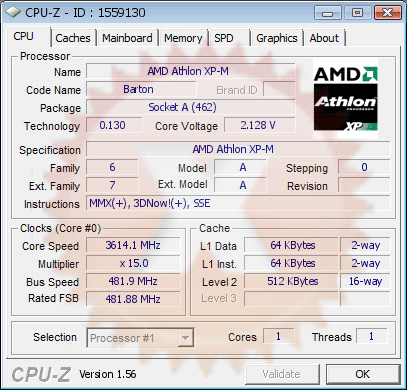Athlon XP Barton 3614 МГц