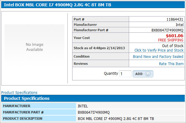 Процессоры Core i7-4800MQ/4900MQ (Haswell)