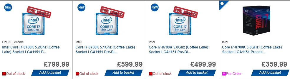 Дефицит Intel Cofee Lake-S