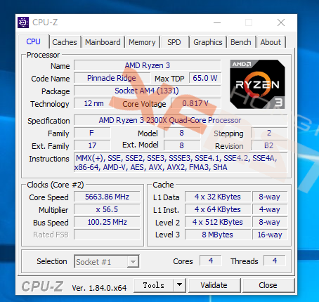 AMD Ryzen 3 2300X