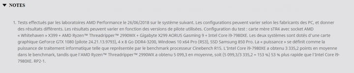 Ryzen Threadripper 2990WX и Intel Core i9-7980XE в Cinebench R15