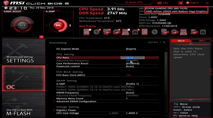 Разгон AMD Athlon 200GE