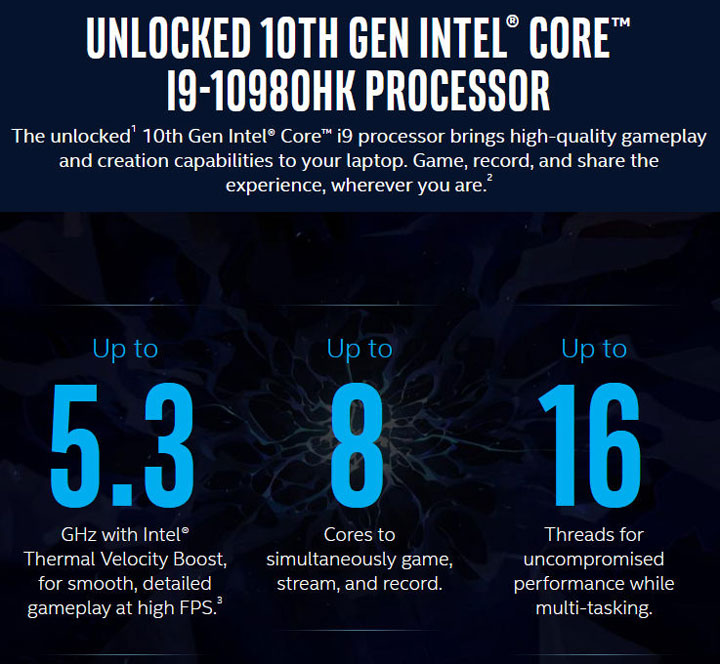 Слайд Intel Core i9 10980HK