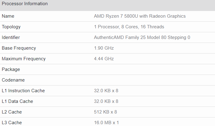 AMD Ryzen 7 5800U