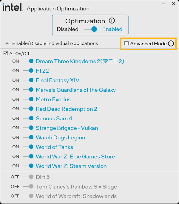 Intel Application Optimization