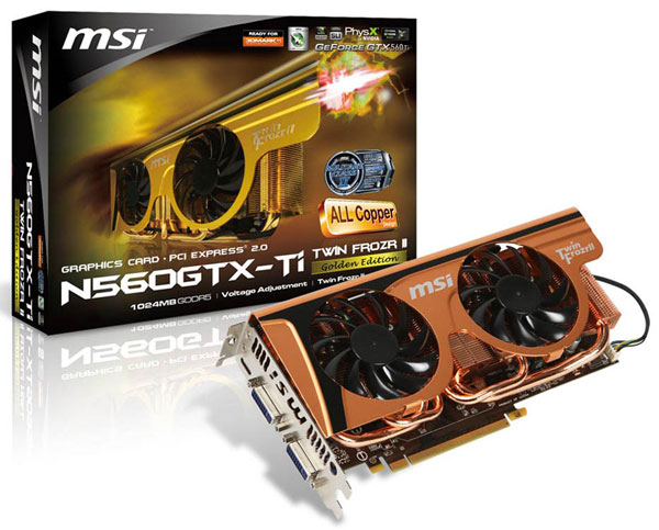 Видеокарта MSI N560GTX-Ti Twin Frozr II Golden Edition