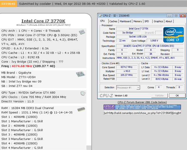 Coolaler разогнал 16 ГБ комплект памяти G.Skill DDR3 до 3062 МГц