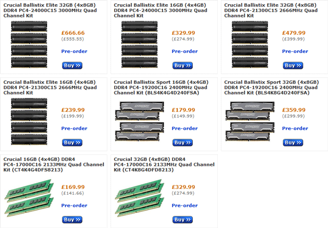 Crucial Ballistix DDR4