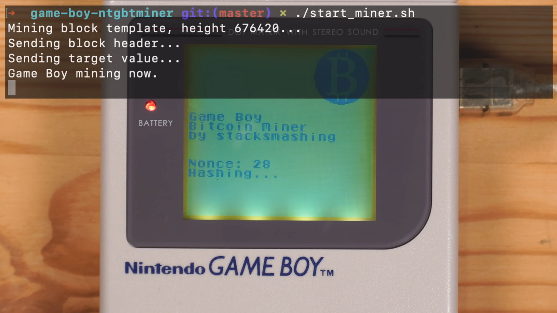 Майнинг на Game Boy