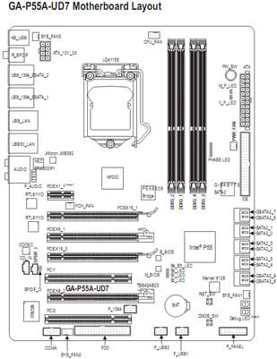 материнская плата Gigabyte GA-P55A-UD7