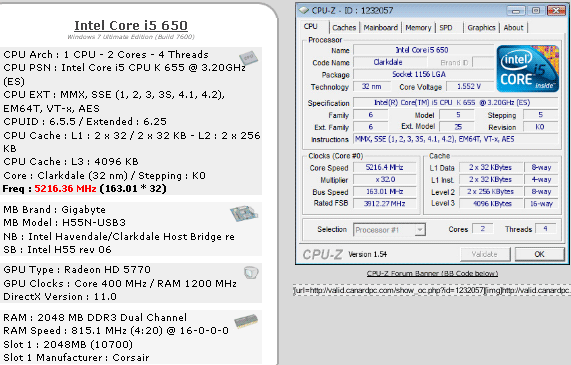 Gigabyte GA-H55N-USB3 разгон