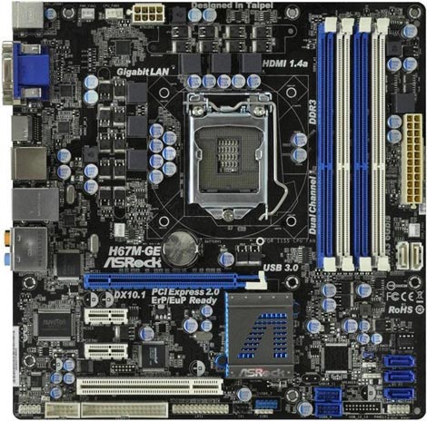 материнская плата ASRock H67M-GE/HT