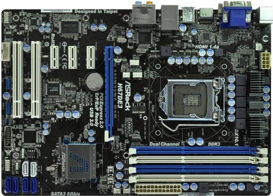 материнская плата ASRock H67DE3