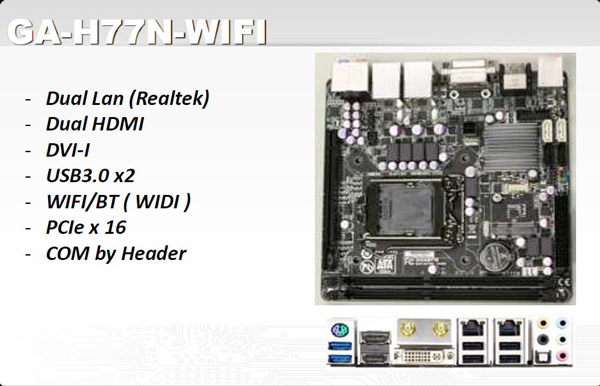 Материнская плата Gigabyte GA-H77N-WiFi