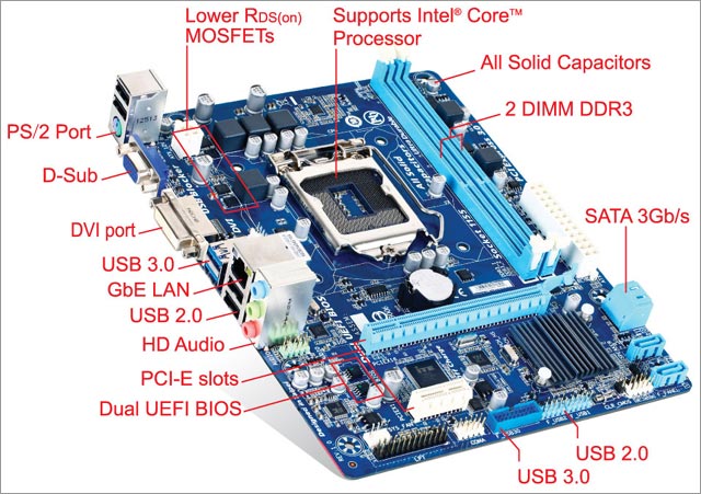 Материнская плата Gigabyte GA-H61M-USB3V