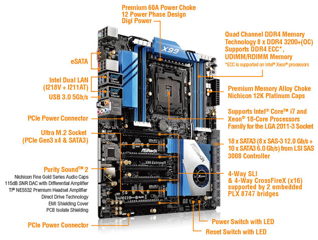 Материнская плата ASRock X99 Extreme11