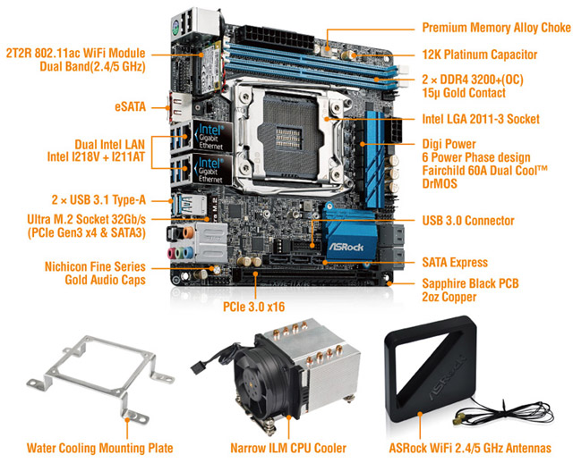 Материнская плата ASRock X99E-ITX/ac