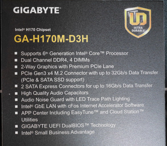 Материнская плата Gigabyte GA-H170M-D3H